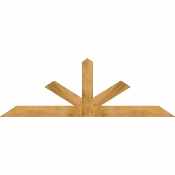 Ekena Millwork Saratoga Rough Sawn Timber Gable Bracket, Western Red Cedar, 96"W x 32"H x 2"D x 6"F, 8/12 Pitch GBW096X32X0206SAR00RWR - main